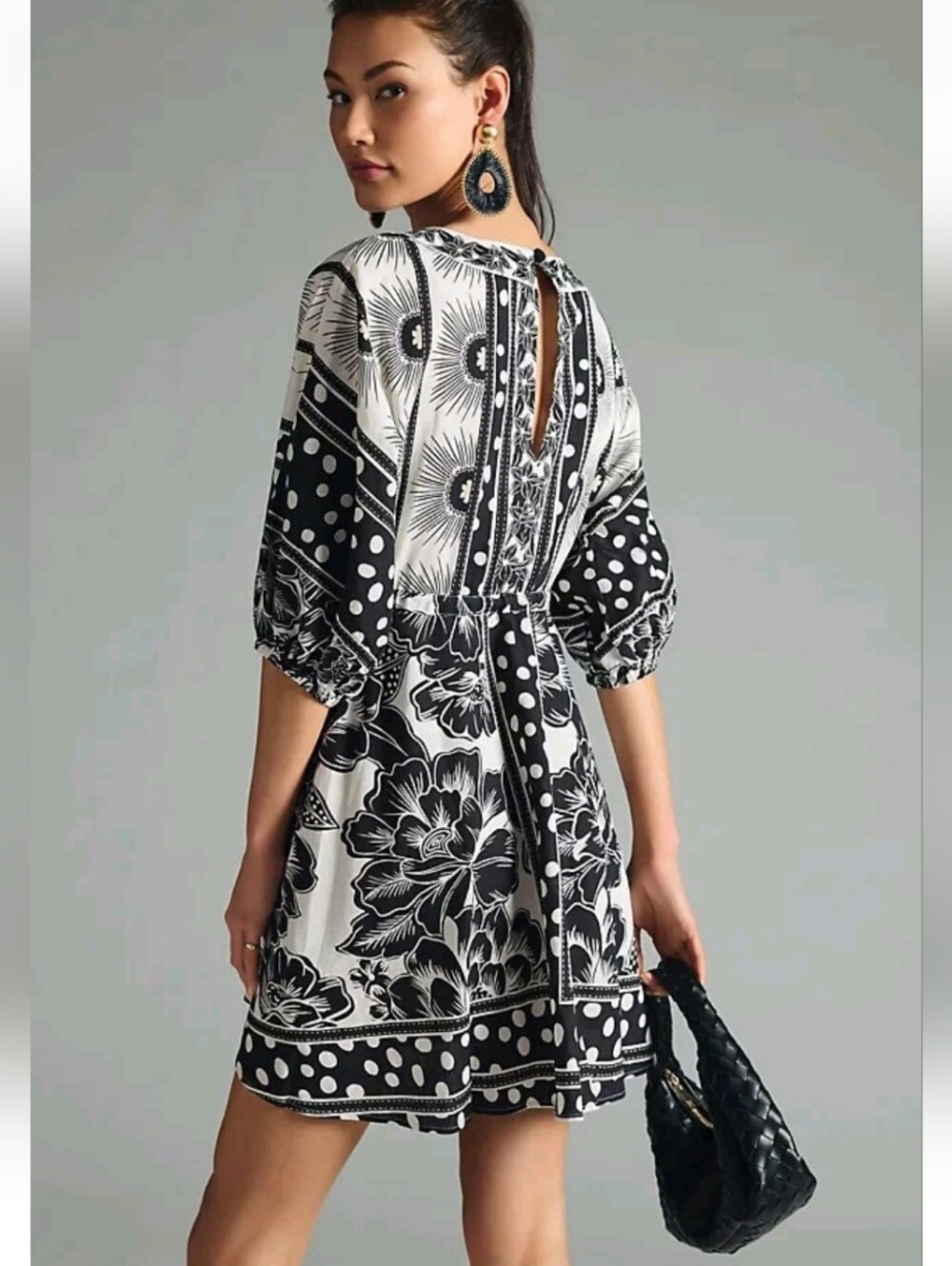 FARM Rio Printed Puff Sleeve Mini Dress SZ XXS